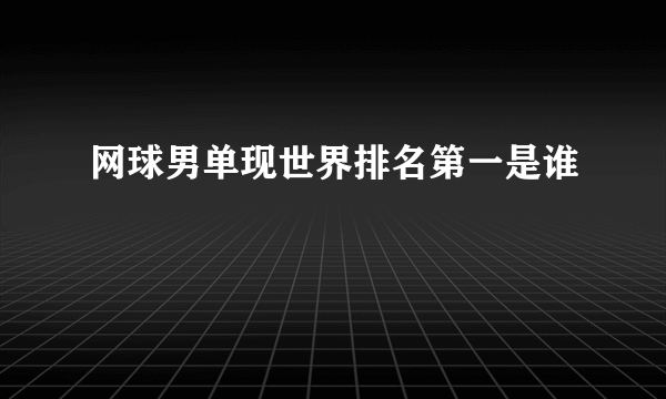 网球男单现世界排名第一是谁