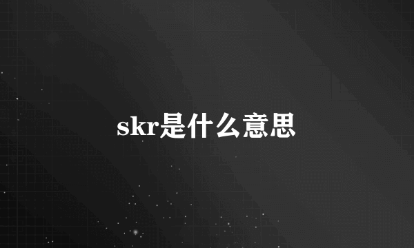 skr是什么意思