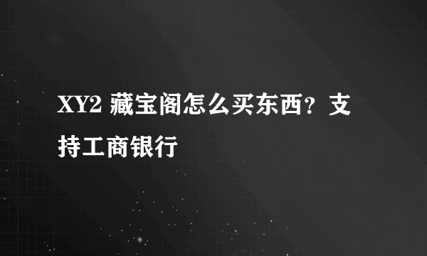 XY2 藏宝阁怎么买东西？支持工商银行