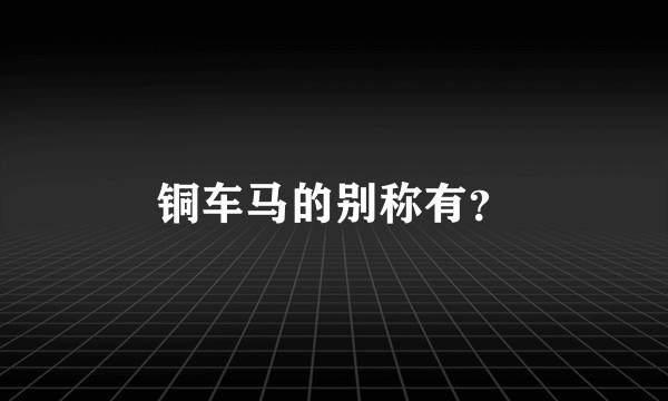 铜车马的别称有？