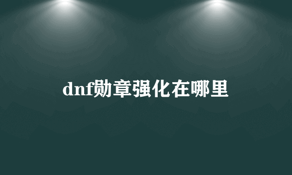 dnf勋章强化在哪里