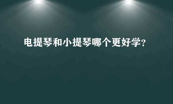 电提琴和小提琴哪个更好学？