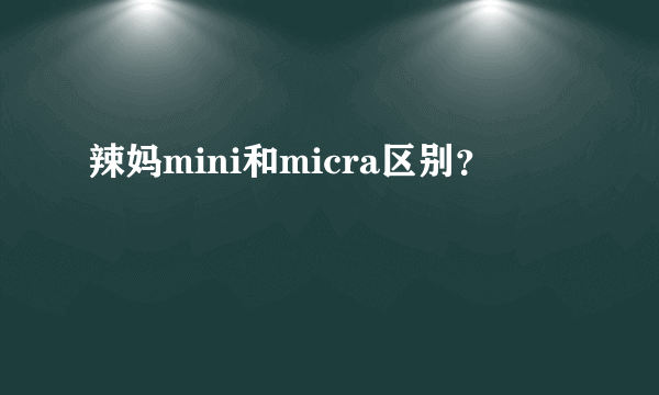 辣妈mini和micra区别？