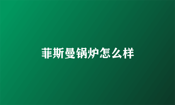 菲斯曼锅炉怎么样