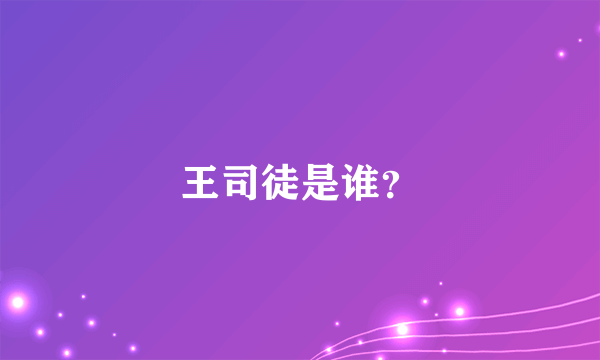 王司徒是谁？