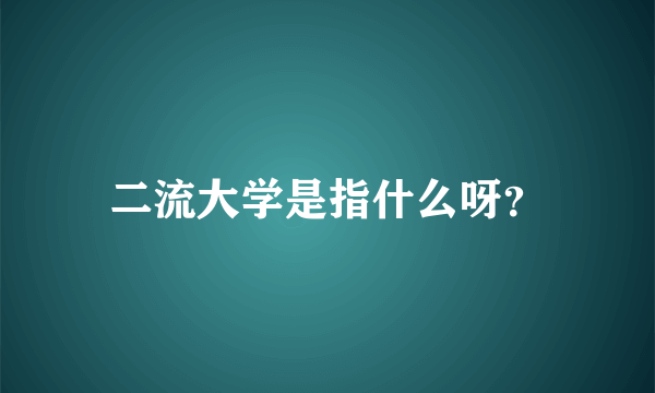 二流大学是指什么呀？