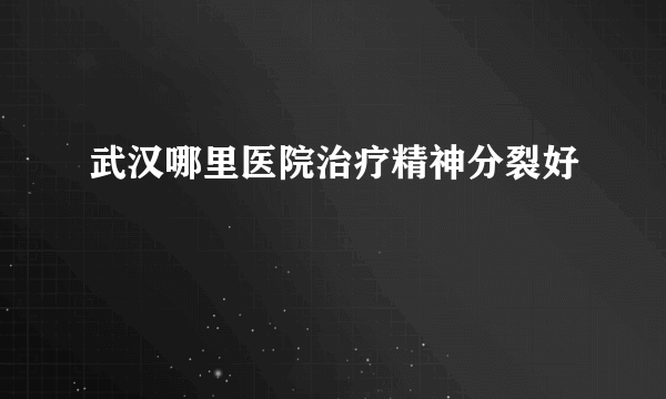 武汉哪里医院治疗精神分裂好