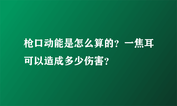 枪口动能是怎么算的？一焦耳可以造成多少伤害？