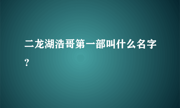 二龙湖浩哥第一部叫什么名字？