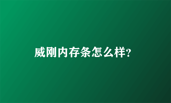 威刚内存条怎么样？