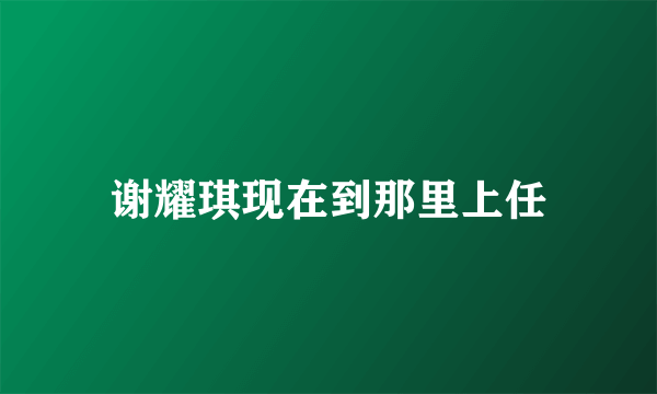 谢耀琪现在到那里上任