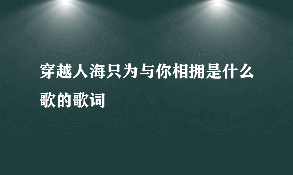 穿越人海只为与你相拥是什么歌的歌词