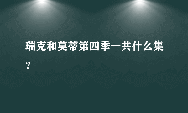 瑞克和莫蒂第四季一共什么集？