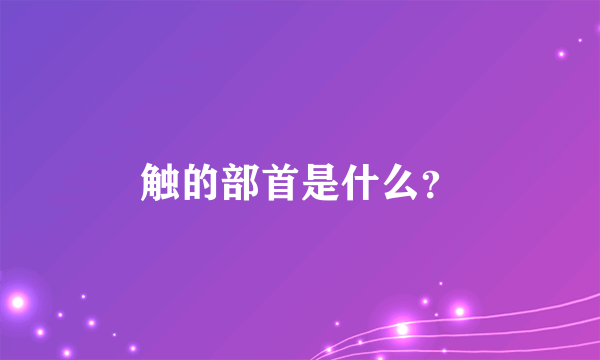 触的部首是什么？