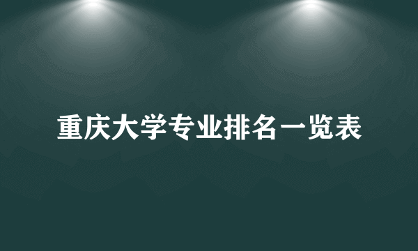 重庆大学专业排名一览表