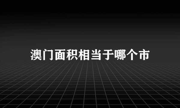 澳门面积相当于哪个市