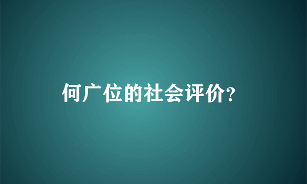 何广位的社会评价？