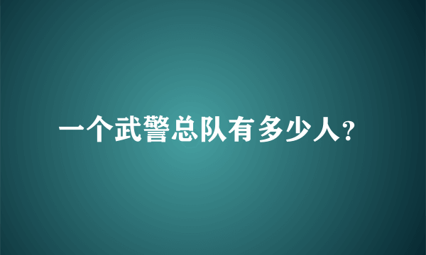 一个武警总队有多少人？