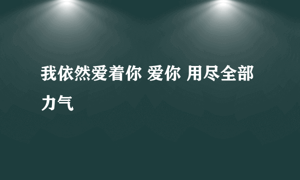 我依然爱着你 爱你 用尽全部力气