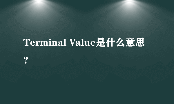 Terminal Value是什么意思？