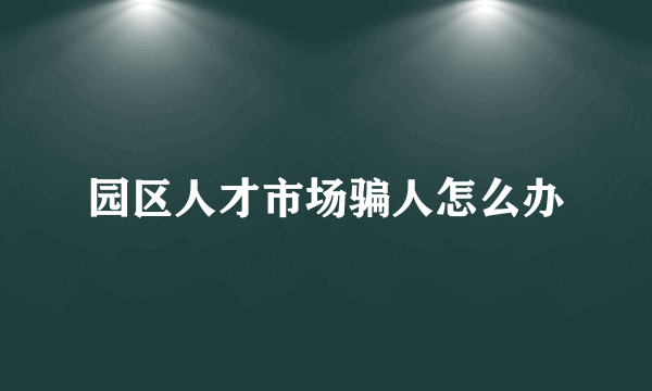 园区人才市场骗人怎么办