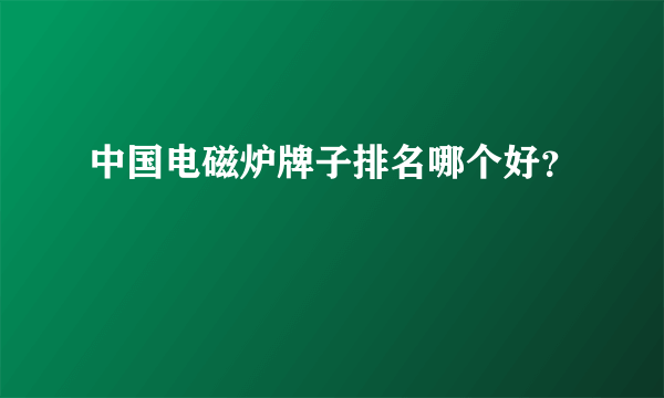 中国电磁炉牌子排名哪个好？