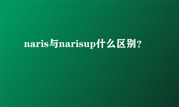 naris与narisup什么区别？