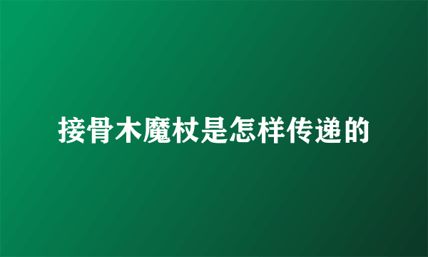 接骨木魔杖是怎样传递的