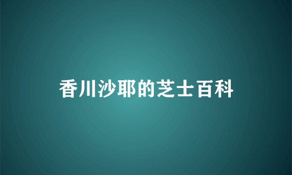 香川沙耶的芝士百科