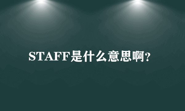 STAFF是什么意思啊？