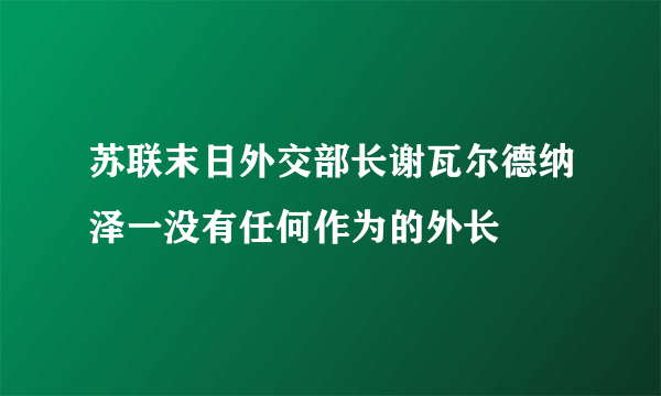 苏联末日外交部长谢瓦尔德纳泽一没有任何作为的外长