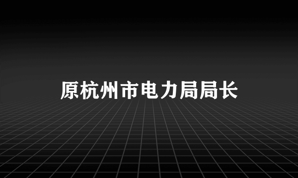 原杭州市电力局局长