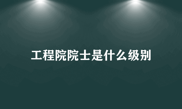 工程院院士是什么级别