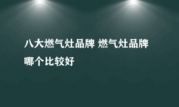 八大燃气灶品牌 燃气灶品牌哪个比较好