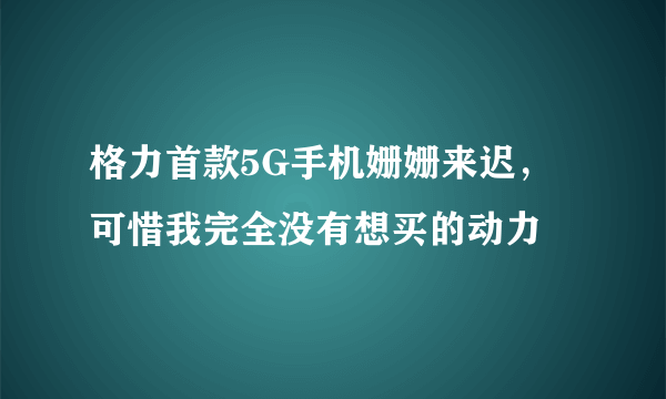 格力首款5G手机姗姗来迟，可惜我完全没有想买的动力