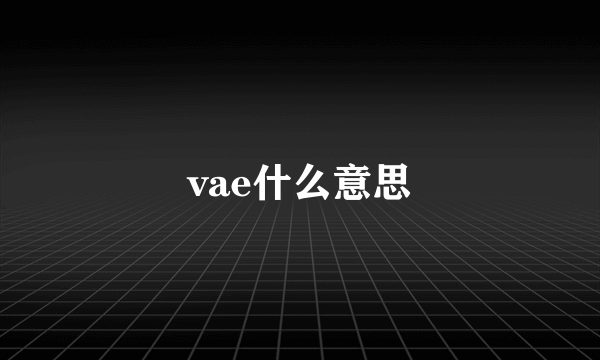 vae什么意思