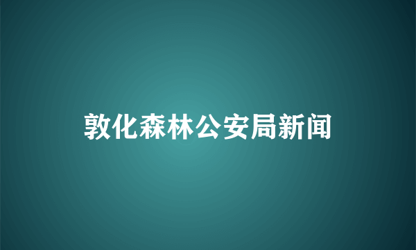 敦化森林公安局新闻