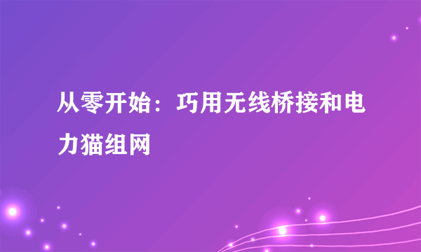 从零开始：巧用无线桥接和电力猫组网