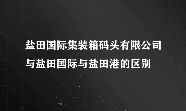 盐田国际集装箱码头有限公司与盐田国际与盐田港的区别