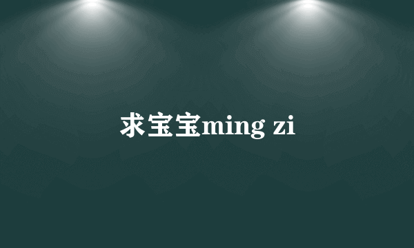 求宝宝ming zi