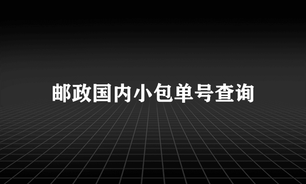 邮政国内小包单号查询