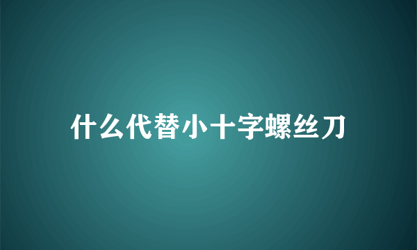 什么代替小十字螺丝刀