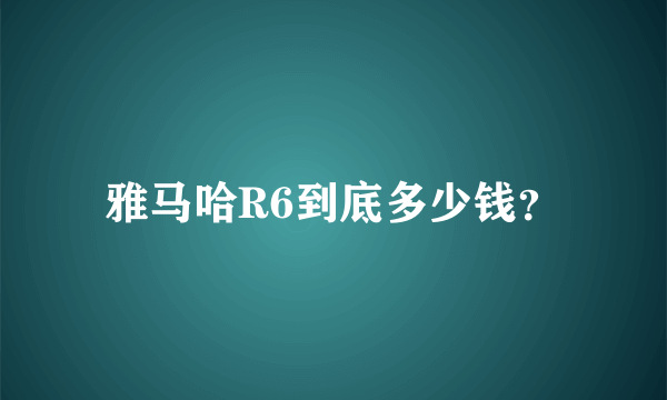 雅马哈R6到底多少钱？