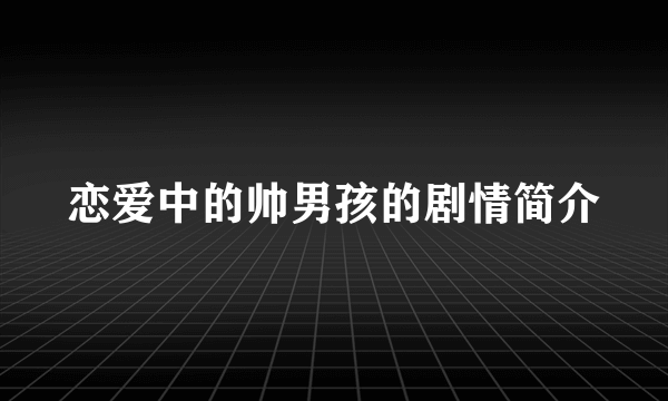 恋爱中的帅男孩的剧情简介