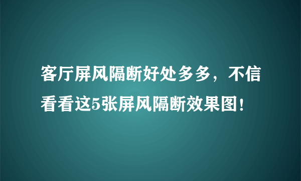 客厅屏风隔断好处多多，不信看看这5张屏风隔断效果图！