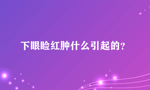 下眼睑红肿什么引起的？