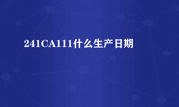 241CA111什么生产日期