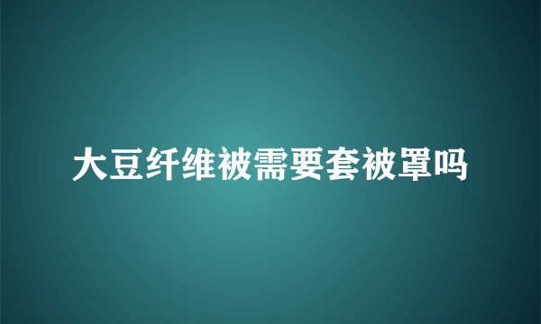 大豆纤维被需要套被罩吗