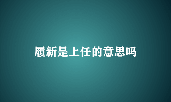 履新是上任的意思吗