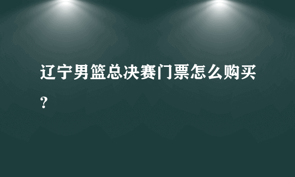 辽宁男篮总决赛门票怎么购买？